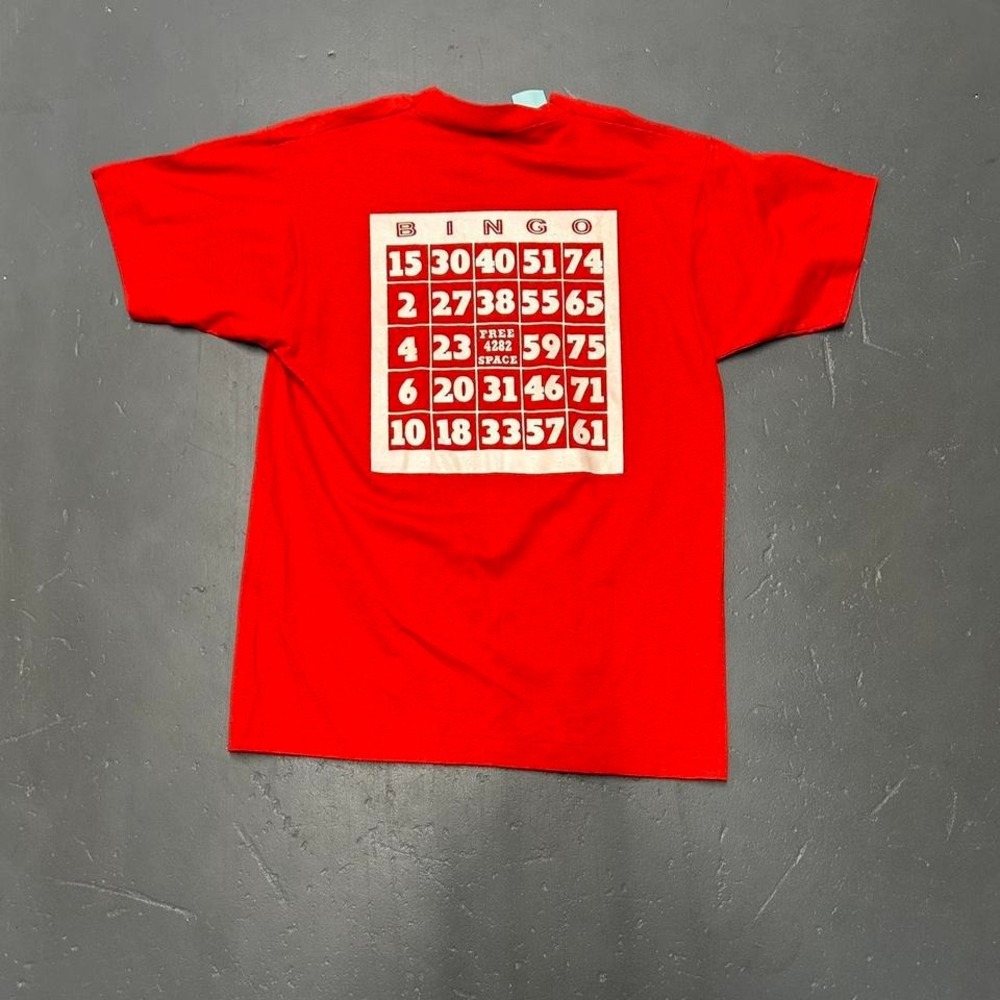 Vintage single stitch screen stars big back print bingo graphic tee tshirt